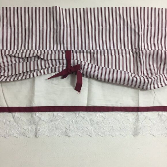 Springs Curtain Valance Striped Lace Trim 60x13" - Picture 3 of 3